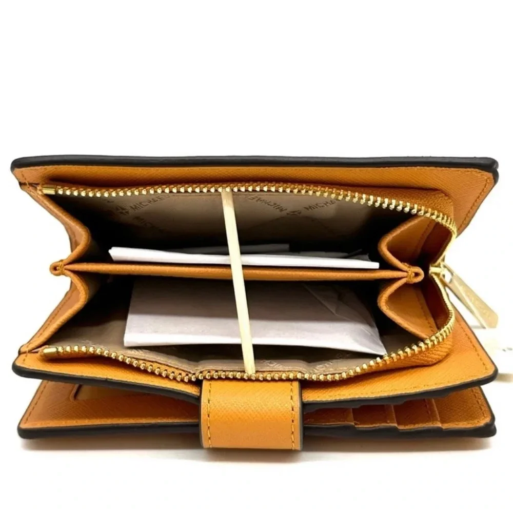 Michael Kors Medium Bifold Zip Chain Wallet Cider